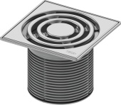 Декоративная решетка TECEdrainpoint S, 150 мм, в стальной рамке, с монтажным элементом