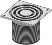 Декоративная решетка TECEdrainpoint S, 150 мм, в стальной рамке, с фиксаторами, с монтажным элементом