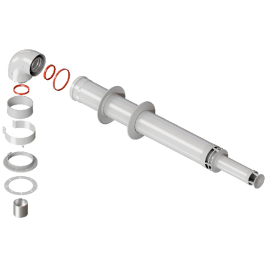 ROMMER RCA-6010-251000 Комплект дымохода АНТИЛЕД УНИВЕРСАЛЬНЫЙ 60/100 - 1000мм (кроме Immergas и Navien Deluxe 75/100 )