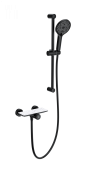 Смеситель для душа с гарнитуромWONZON & WOGHAND ClickPlate, Черный матовый (WW-B2052-A-MB)