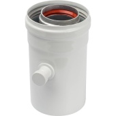 STOUT Элемент дымохода конденсатосборник горизонт. DN60/100, п/м уплотнения в компл. с лого