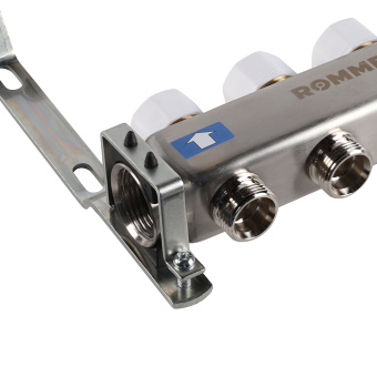 Коллектор с расходомерами, с клапаном, сливом, 3 выхода