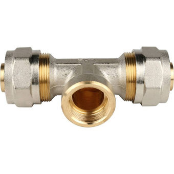 STOUT Тройник-переходник с внутренней резьбой 3/4"х26 для металлопластиковых труб винтовой