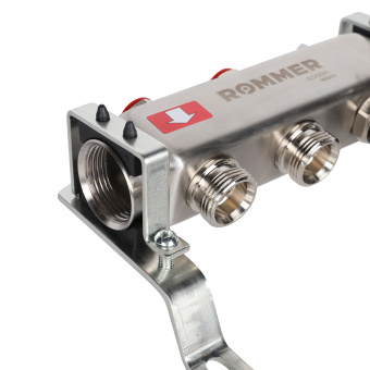 Коллектор без расходомеров, с клапаном, сливом, 2 выхода