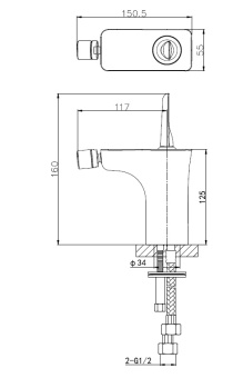 Смеситель для биде WONZON & WOGHAND SHARK, Хром (WW-48B5001-CR)