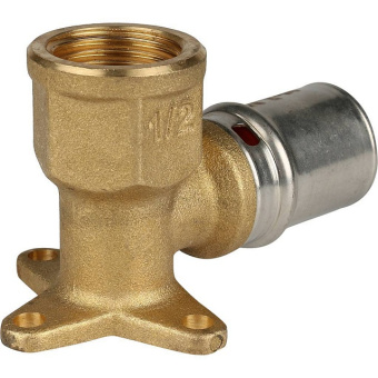 STOUT Угольник настенный с креплением короткий 1/2"х20 для металлопластиковых труб прессовой