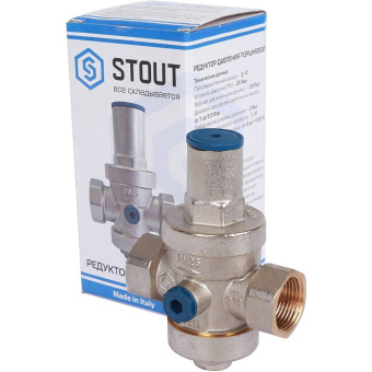 STOUT Редуктор давления PN25 вн/вн 3/4" с выходом под манометр