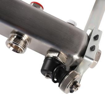 Коллектор без расходомеров, с клапаном, сливом, 12 выходов