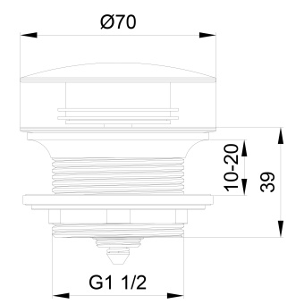 Донный клапан для ванны WONZON & WOGHAND, Хром (WW-SS105-CR)