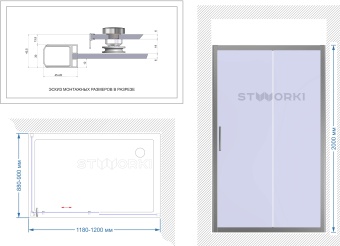 Душевой уголок STWORKI Эстерсунд DE019R90120200 120x90 см профиль хром матовый