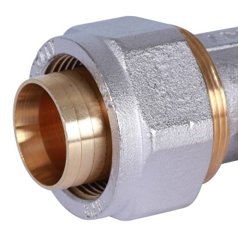 STOUT Угольник-переходник с наружной резьбой 1 1/4"x32 для металлопластиковых труб винтовой