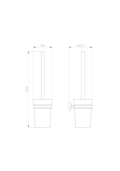 Туалетный ершик в комплекте WONZON & WOGHAND FLAT, Хром (WW-9729)