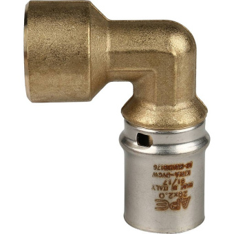 STOUT Угольник-переходник с внутренней резьбой 1/2"х20 для металлопластиковых труб прессовой