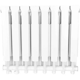 STOUT Bravo 500 8 секции радиатор алюминиевый нижнее правое подключение (белый RAL 9010)