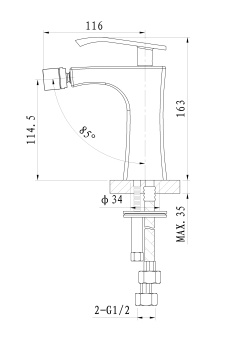 Смеситель для биде WONZON & WOGHAND TRIUMPH, Хром (WW-565001-CR)
