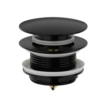 Донный клапан для ванны WONZON & WOGHAND, Черный матовый (WW-SS105-MB)