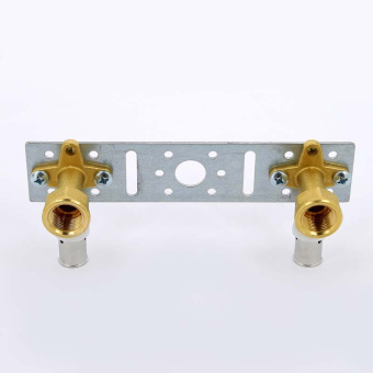 Водорозетка пресс-В двойная на планке UNI-FITT 16x1/2"