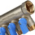 STOUT Коллектор с шаровыми кранами 3/4", 3 отвода 1/2" (синие ручки)