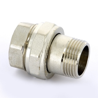 Разъемное соединение НВ никелированное UNI-FITT 1" прямое с прокладкой O-ring