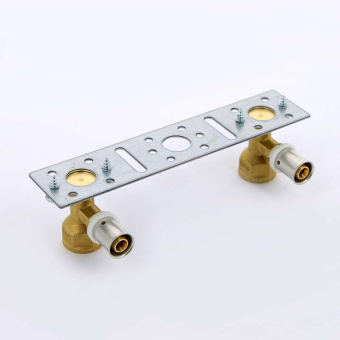 Водорозетка пресс-В двойная на планке UNI-FITT 16x1/2"