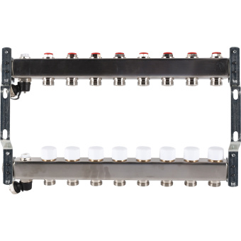 Коллектор без расходомеров, с клапаном, сливом, 8 выходов