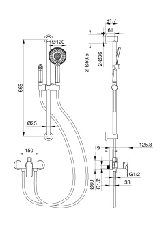 Смеситель для душа с гарнитуром WONZON & WOGHAND, Белый матовый (WW-A4888-MW)