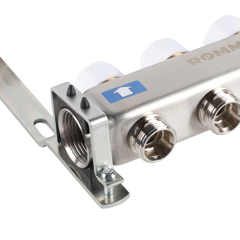 Коллектор без расходомеров, с клапаном, сливом, 3 выхода