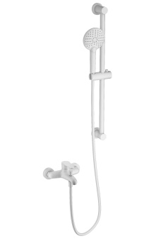 Смеситель для ванны с душевым гарнитуром WONZON & WOGHAND ALFA, Белый матовый (WW-AE3205-MW)