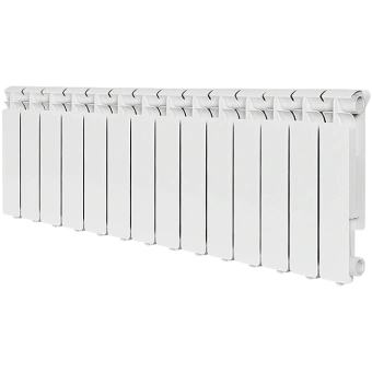 STOUT Bravo 350 14 секций радиатор алюминиевый боковое подключение RAL9010