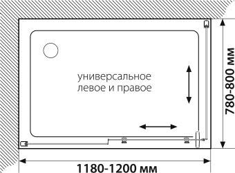 Душевой уголок STWORKI Эстерсунд DE019R80120200CH 120x80 см профиль хром глянец