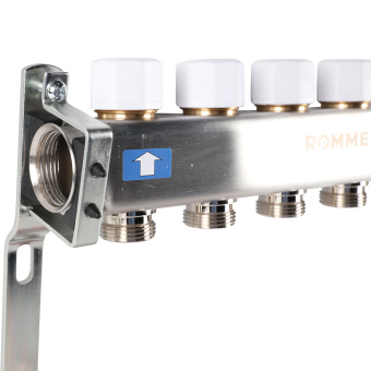 Коллектор с расходомерами, с клапаном, сливом, 5 выходов