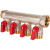 STOUT SMB 6210 341204 STOUT Коллектор с шаровыми кранами 3/4", 4 отвода 1/2" (красные ручки)