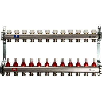 Коллектор STOUT с расходомером, 12 выходов