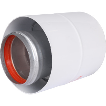 ROMMER RCA-6010-210100 Начальный участок вертикальный коакс. 60/100 (Baxi (кроме ECO Nova/Classic), Ariston, Vaillant, Viessmann, Kiturami, Mizudo, Beretta, Oasis, Wolf, Haier, Tiberis, DeDietrich, Arderia ) хомут в комплекте + втулка D60 L-50