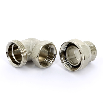 Разъемное соединение НВ никелированное с прокладкой O-ring UNI-FITT 1/2" угловое