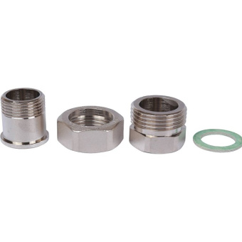 STOUT Разъемное соединение "американка" ВН, никелированное, уплотнение под гайкой по плоскости, 3/4”