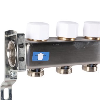 Коллектор с расходомерами, с клапаном, сливом, 8 выходов