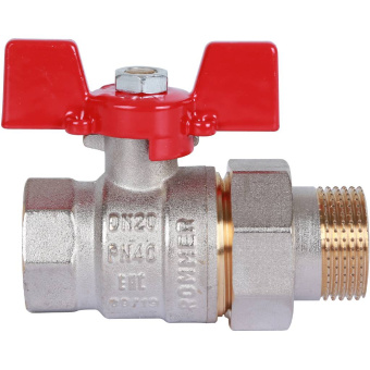 ROMMER Шаровой кран с американкой 3/4" ВН/НР, ручка бабочка