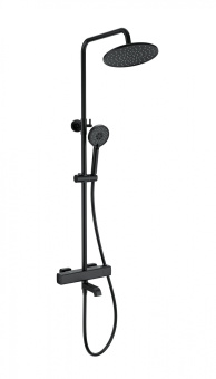 Душевая система с термостатом WONZON & WOGHAND STAY 4, Черный матовый (WW-A3007-T1-MB)