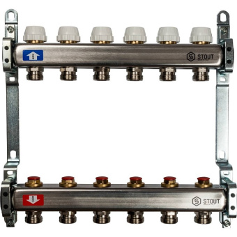 Коллектор STOUT без расходомеров, 6 выходов