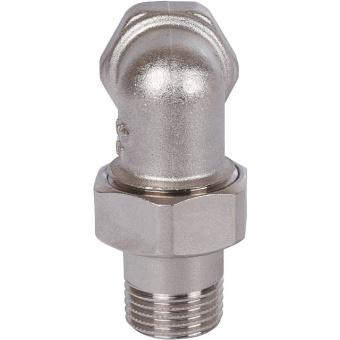 STOUT Разъемное угловое соединение "американка" ВН, уплотнение под гайкой o-ring кольцо, никелированное 1/2