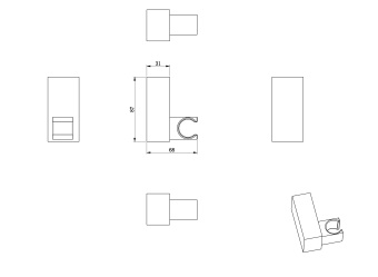 Настенный держатель WONZON & WOGHAND, Брашированное золото (WW-994201-BG)