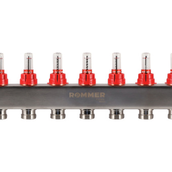 Коллектор с расходомерами, с клапаном, сливом, 12 выходов