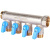 STOUT SMB 6211 341204 STOUT Коллектор с шаровыми кранами 3/4", 4 отвода 1/2" (синие ручки)