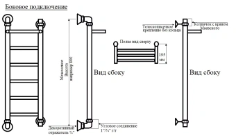 Полотенцесушитель Вид 1 с полкой водяной