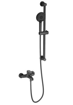 Смеситель для ванны с душевым гарнитуром WONZON & WOGHAND ALFA, Темный графит (WW-AE3205-BGG)