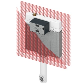 Сливной бачок TECEbox Octa II, 8 см, для напольного унитаза, с арматурной сеткой, установочная высота 1075 мм