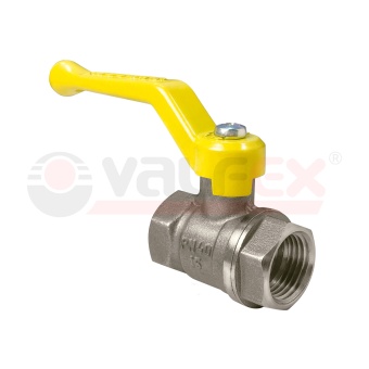 Кран шаровой (с никелевым покрытием) для газа, ручка-рычаг (внутр.-внутр.)