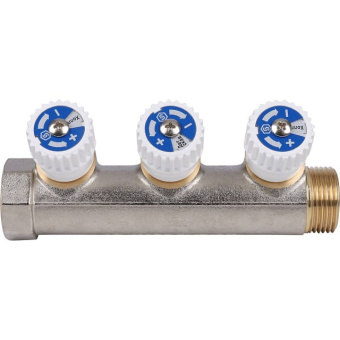 STOUT Коллектор распределительный 3/4", 3 отвода 1/2"