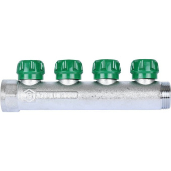 STOUT SMB-6849-011204 STOUT Коллектор регулирующий 1", 4 отвода 1/2" плоское уплотнение